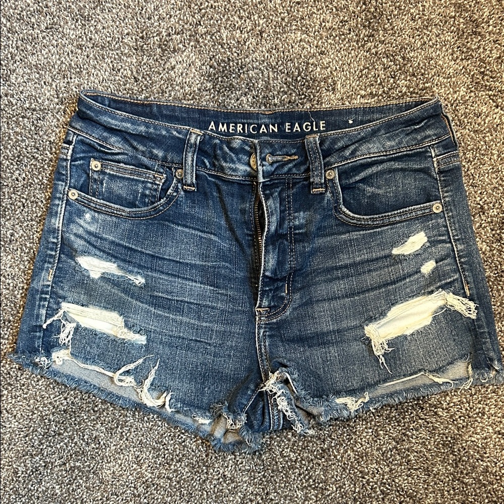 American Eagle Outfitters Ripped Blue Jean Shorts